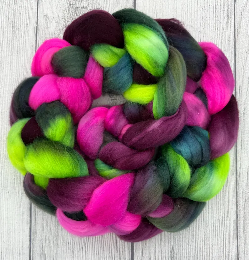 67 hand dyed spinning fiber by AJem Fiber Arts