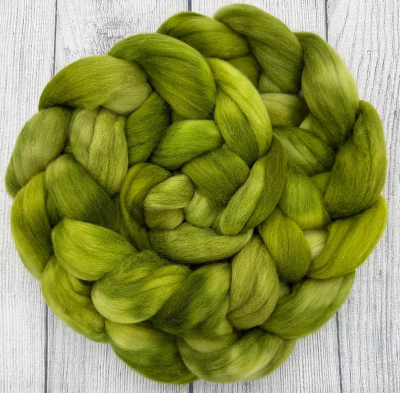 Chud hand dyed spinning fiber by AJem Fiber Arts