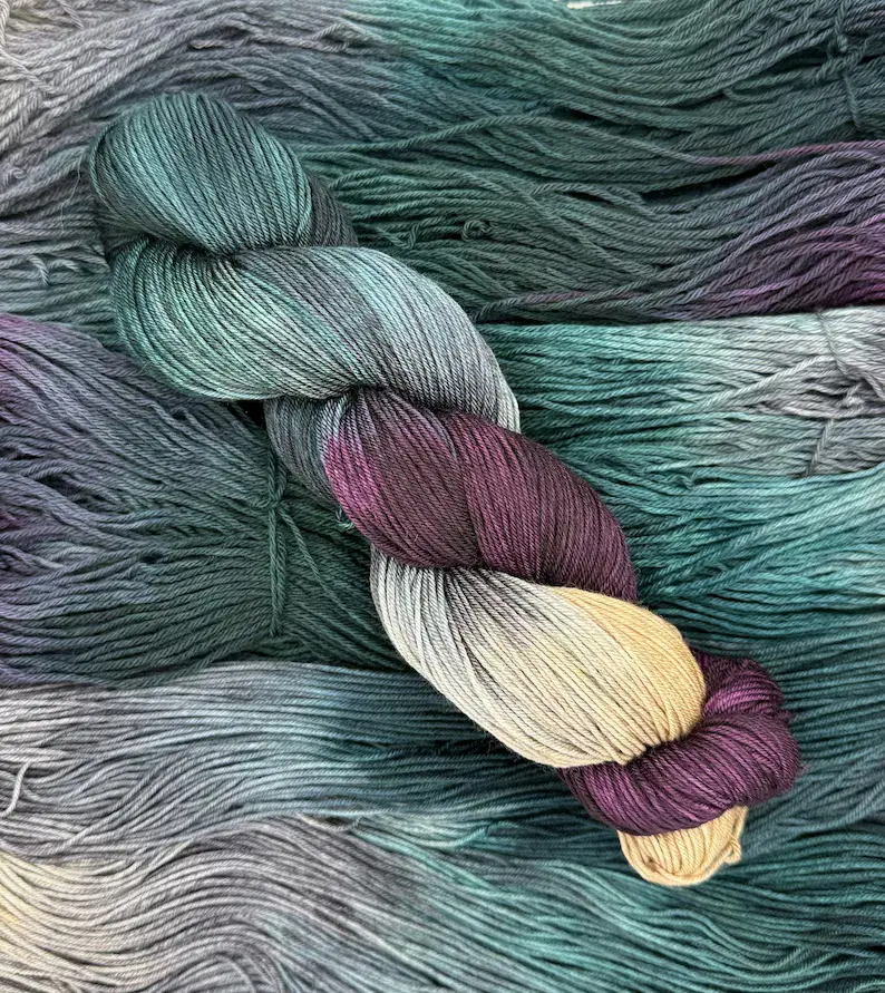 Dead Ahh hand dyed yarn by AJem Fiber Arts