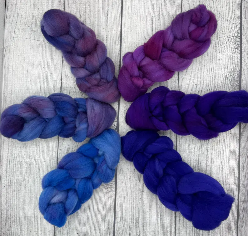 Lilac Drift hand dyed fiber