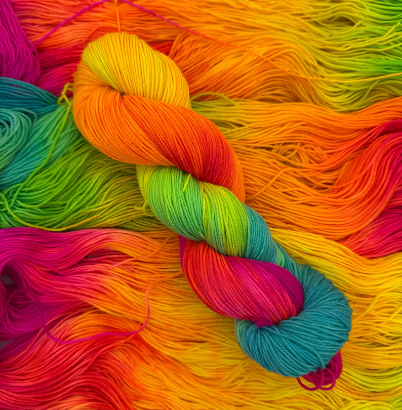 Meh hand dyed yarn by AJem Fiber Arts
