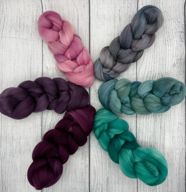 Midnight Moonshine hand dyed fiber