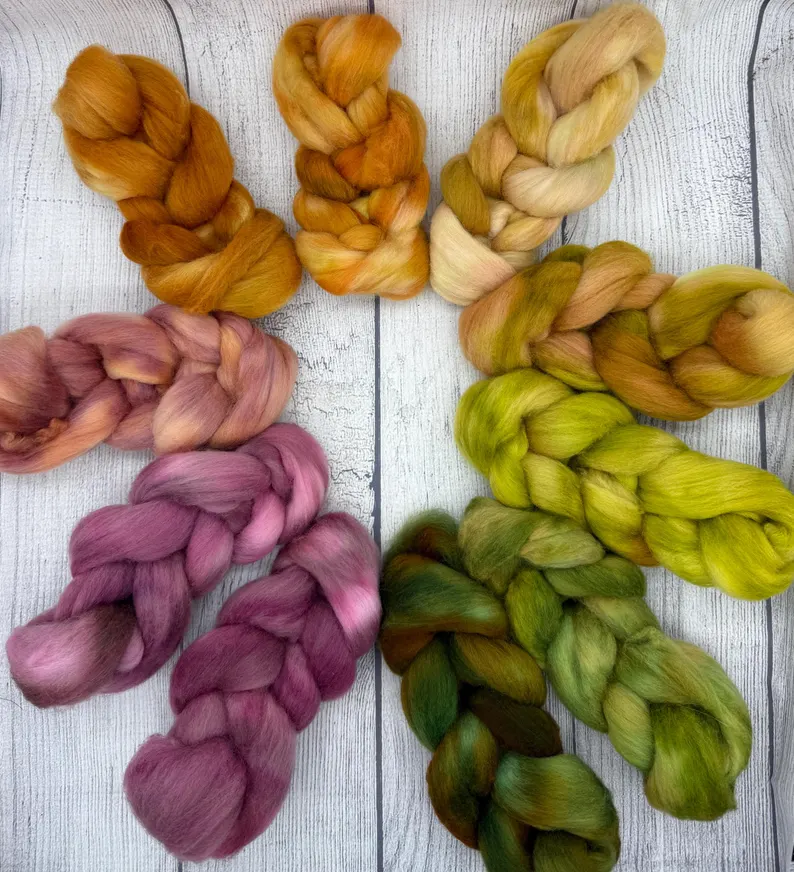 Sedona Sunrise hand dyed fiber