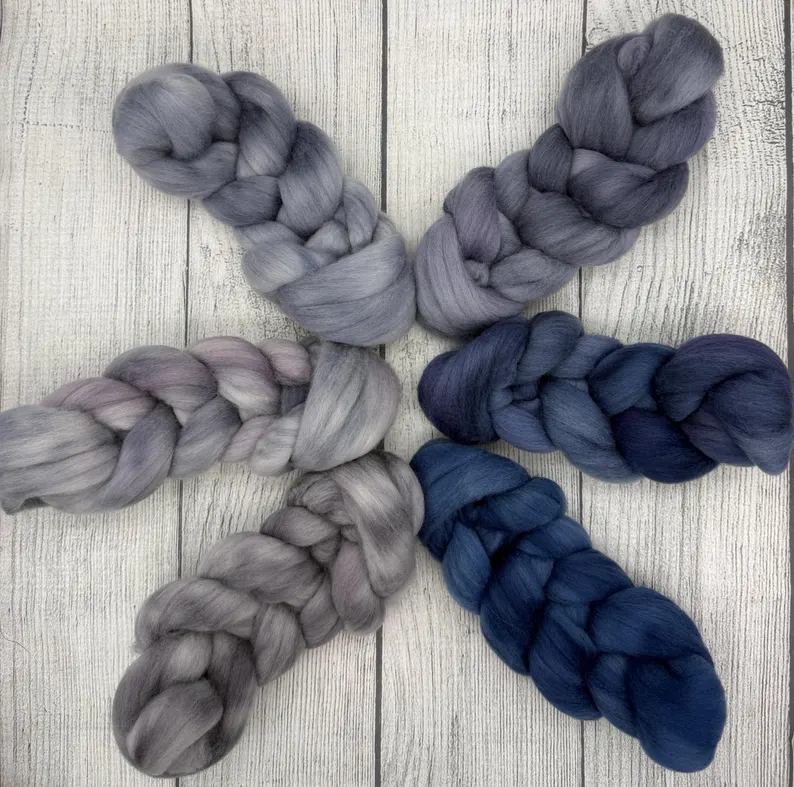 Smoke After Midnight hand dyed fiber