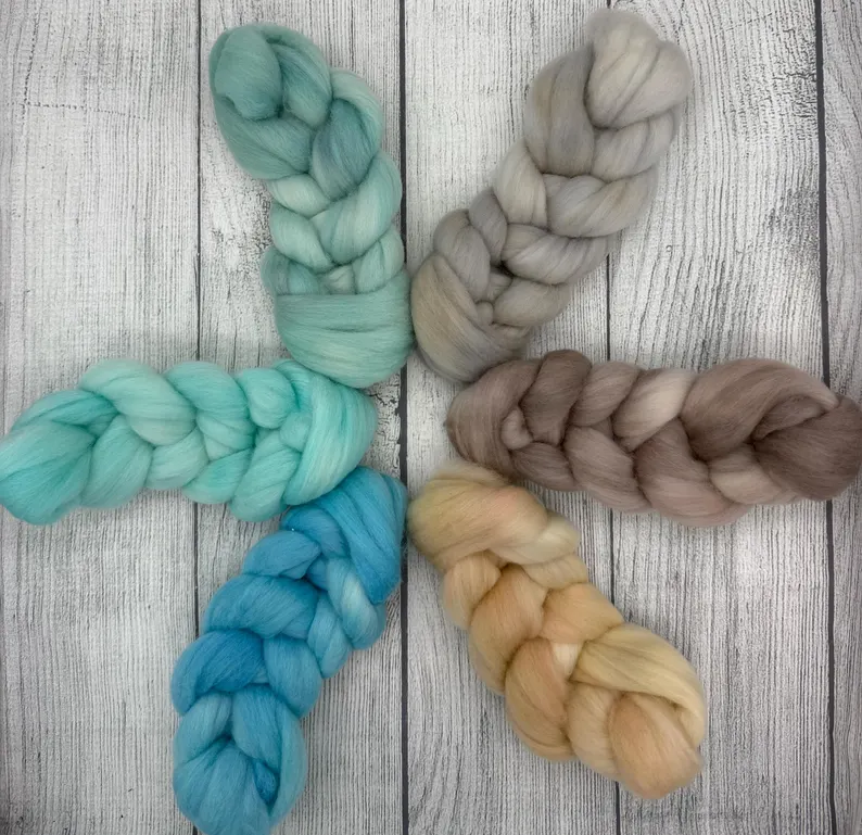 Summer Seashore hand dyed fiber