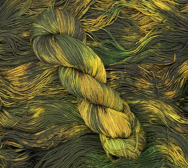 Ur Done - Green hand dyed yarn by AJem Fiber Arts